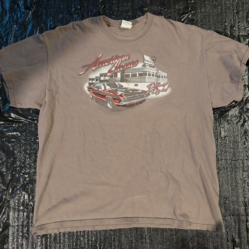 Gildan Men's Brown and Grey T-shirt